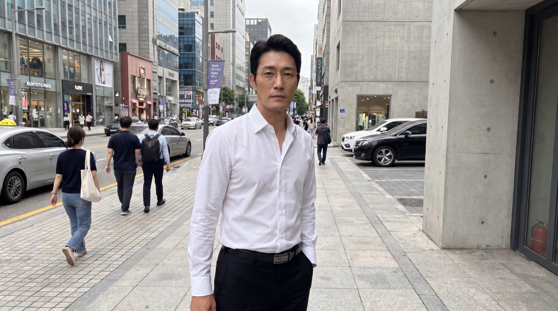 男生街景手机拍摄原图